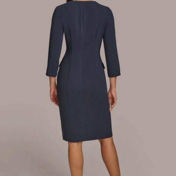 NWT Donna Karan Navy Coat Dress 12 KA4C12A0 - Picture 2 of 7